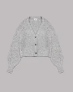 Mikuta Light Short Knitted Cardigan Jacket Grey (1)