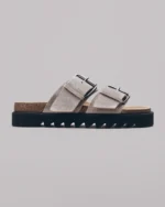 Mikuta The Beige Suede Buckle Sandals (3)