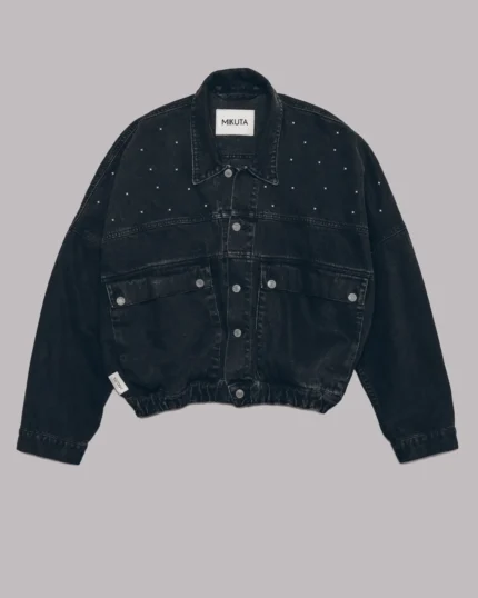 Mikuta The Black Studded Denim Jacket (5)