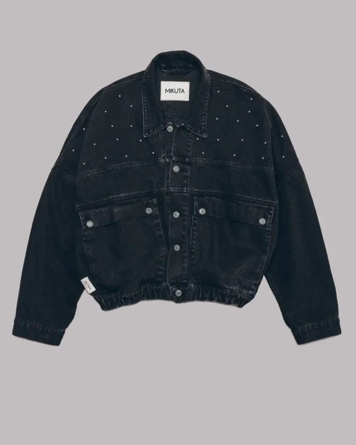 Mikuta The Black Studded Denim Jacket (5)