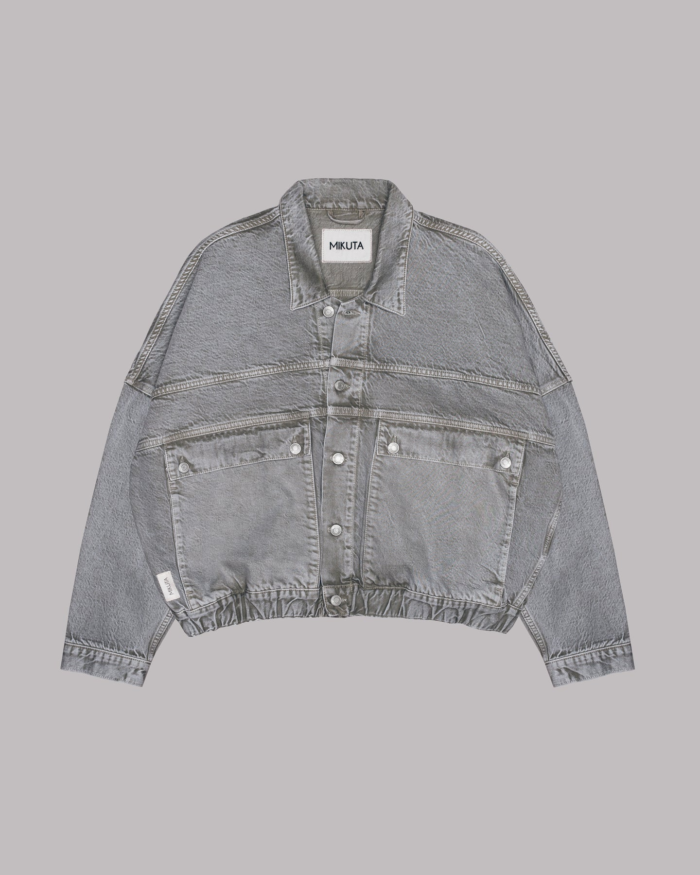 Mikuta The Khaki Faded Denim Jacket (2)