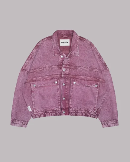 Mikuta The Pink Faded Denim Jacket (1)