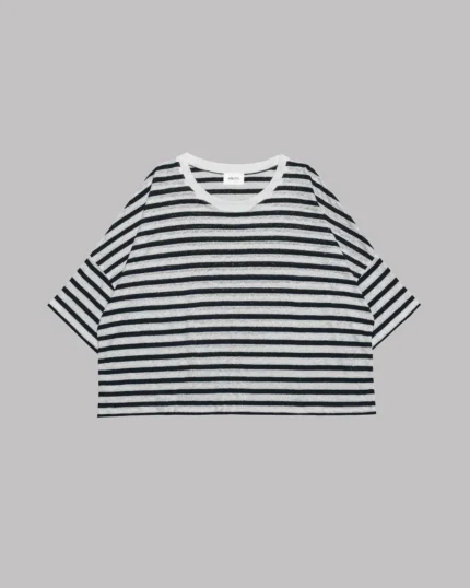 Mikuta The Striped Loose Linen T Shirt (3)